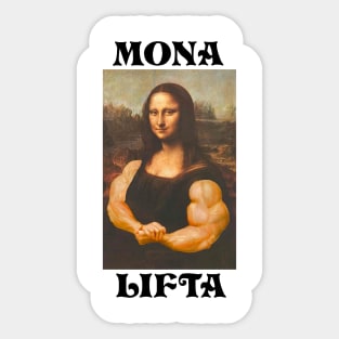 Mona Lifta Strong Mona Lisa Gym Meme Sticker